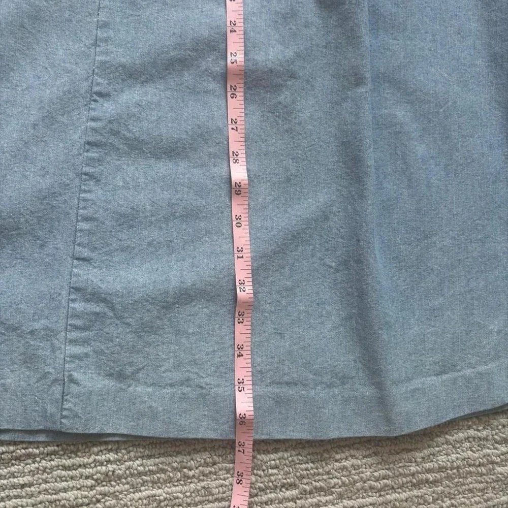 Orvis 90s Denim Skirt Maxi Pleated Light Wash Jean Women's M Vintage 10 Cotton - Picture 6 of 8